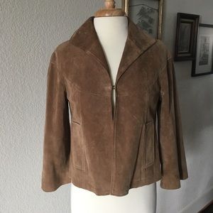 Suede Tan Swing Crop Jacket Jones New York Size S